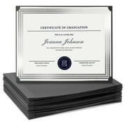 48-Pack Single Sided Award Certificate Holders - Bulk Certificate Holders for Graduation, Diploma, Employee Appreciation, Certification (fits 8.5x11, Black)