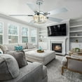 thumbnail image 2 of Chords Attic 52" 5-Blade Ceiling Fan with Lights and Remote Control, 6-Speed DC Motor, Timer and Reversible Function for Bedroom, Living Room and Dining Room, 2 of 12