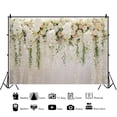 thumbnail image 2 of 8x6ft,White Brick Wall Flowers Backdrop,Mother's Day Wedding Photography Background Bridal Shower Backdrops Banner for Girls Women Tea Party Decorations, 2 of 4