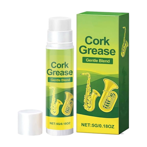 Cork Grease for Wind Instruments - Saxophone, Clarinet & Trumpet Joint Lubricant with Beeswax, Easy Application Stick for Smooth Assembly