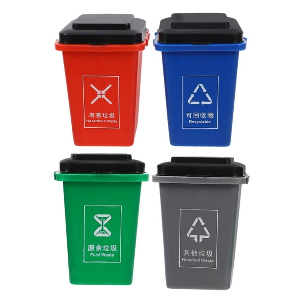 1 juego de herramientas de enseñanza temprana para niños, cubo de basura de juguete para clasificar, cubo de basura pequeño