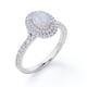 thumbnail image 4 of Anillo de Compromiso JeenMata con Ópalo Etíope y Moissanita en Forma de Huevo de 1.75 Quilates Chapado en Oro Blanco de 18 K sobre Plata, 4 of 6