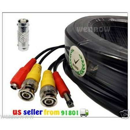 100FT Extension BNC Male Cable for Night Owl Indoor Outdoor CCTV security camera kit BUL-84500, High Quality Connectors, can use Indoor or Outdoor By (Best Quality Cctv Camera)
