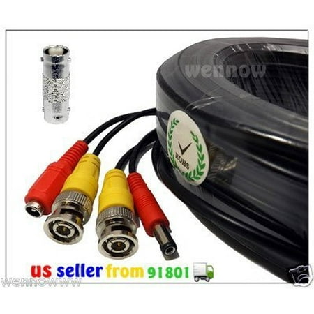 Extension Cable Kit - 100FT Extension BNC Male Cable for Night Owl Indoor Outdoor CCTV security camera kit BUL-84500, High Quality Connectors, can use Indoor or Outdoor By WennoW