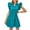 Bluish, variant on UVN Summer Dresses for Women Ruffle Short Sleeve V Neck Drawstring Dress Loose A Line Beach Sundress