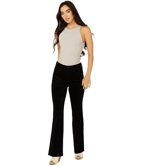Wrangler Women's Westward 626 High Rise Stretch Corduroy Bootcut Jeans Black 24W x 34L