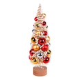 thumbnail image 1 of Pemberly Row 12" Tabletop Red/Silver Ornament Artificial Christmas Tree in Gold, 1 of 1