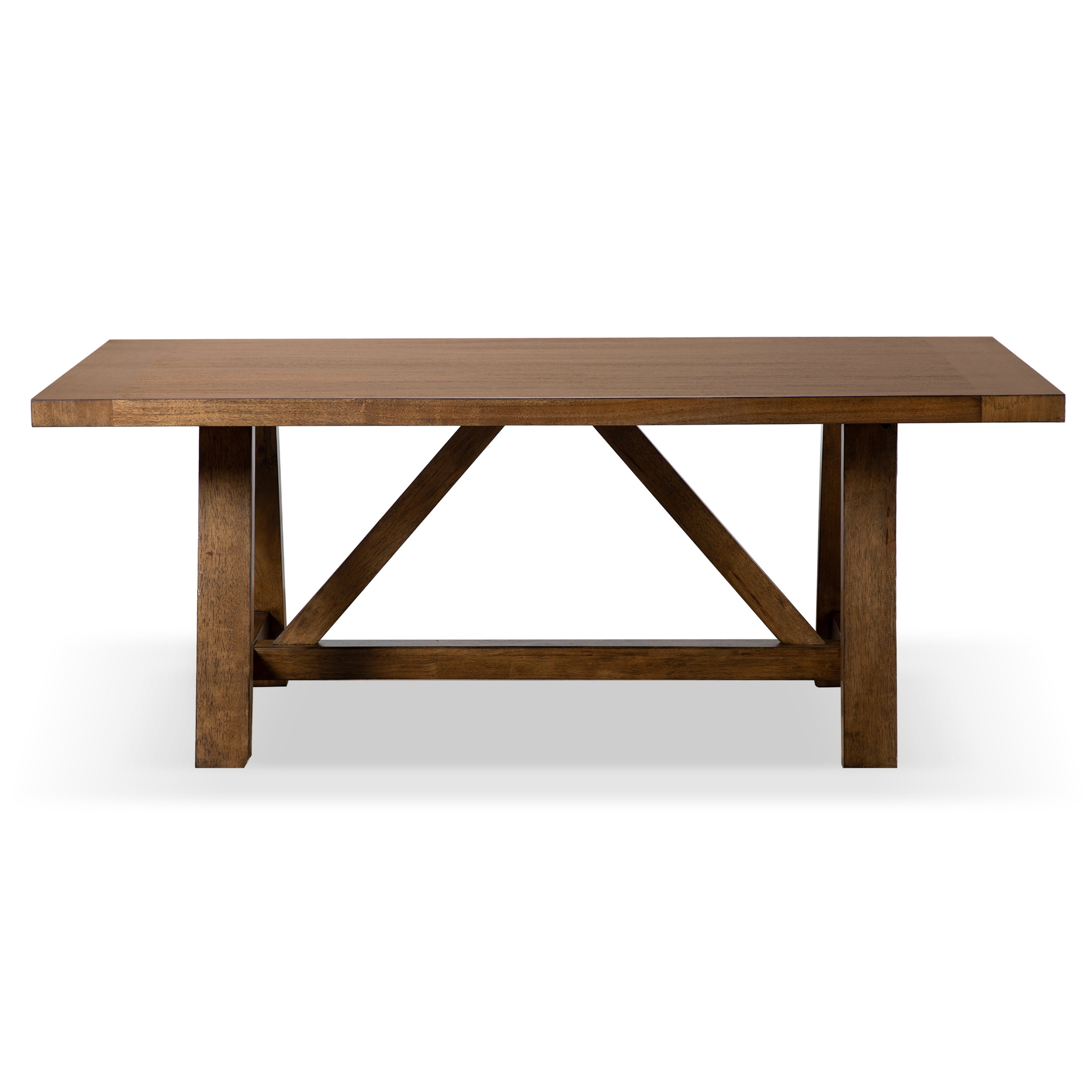 Furniture of America Trevor 72" Trestle Base Dining Table, Brown