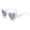White, variant on Heart Shaped Sunglasses: Thick Frame Fashion Sunglasses for Sun Blocking, PC Frame, Stylish Heart-Shaped Design