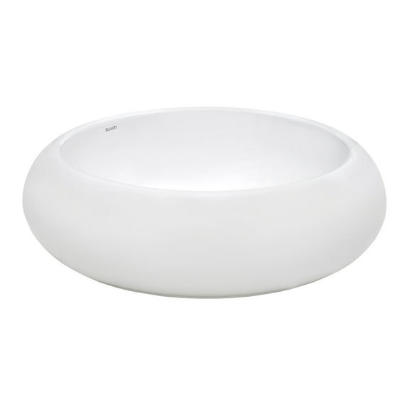 Ruvati Rvb0318 Vista 18" Round Porcelain Vessel Bathroom Sink - White