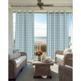 thumbnail image 6 of Aqua Blue Green Blackout Curtains for Bedroom Living Room Darkening Curtains 84 Inch Length 2 Panels Set Checkered Plaid Gingham Lattice Trellis Window Curtain Window Treatment Grommet Drapes 42"x84", 6 of 9