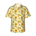 thumbnail image 1 of Fotbe Yellow White Plaid Sunflower Camisa Hawaiana para Hombre Unisex – Camisa Casual de Verano con Botones de Manga Corta de Algodón y Lino,3X-Large, 1 of 7