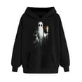 thumbnail image 4 of Ghost Print Hoodies for Womens Thermal Polar Soft Fleece Sweatshirt Long Sleeve Blouses Fall Winter Outfits Clothes with Pockets, 4 of 4