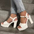 thumbnail image 2 of JDEFEG Light Sandals for Women 8W Womens Casual Heels Lace Breathable Sandals Up Shoes Fashion Women's Sandals Women Wedge Sandals Closed Toe White 40, 2 of 9
