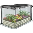thumbnail image 2 of Royalbelle Beige Raised Garden Bed with Cover, Metal Planter Box Greenhouse, 2 of 6