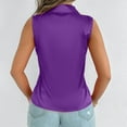 thumbnail image 4 of UVEASISHA Business Casual Tops for Women Sleeveless Button Down Shirts Slim Fit Office Work Blouse Purple XXXL, 4 of 7