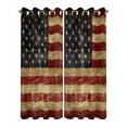 thumbnail image 2 of nqOlkjepod Outdoor Curtains for Patio Waterproof, Vintage American Flag Outdoor Privacy Panels Grommet, Farmhouse Shabby Retro Red Blue Blackout Outside Curtains for Porch/Cabana 54"x84", 2 Panels, 2 of 8