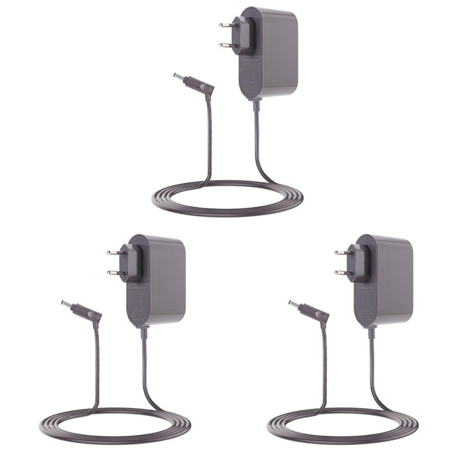 3X Adaptador de Carga Adaptador para Dyson V6 V7 V8 Cable de Mano Libre Cargador de Cable de Fuente de Alimentación de Vacío, Enchufe de la UE