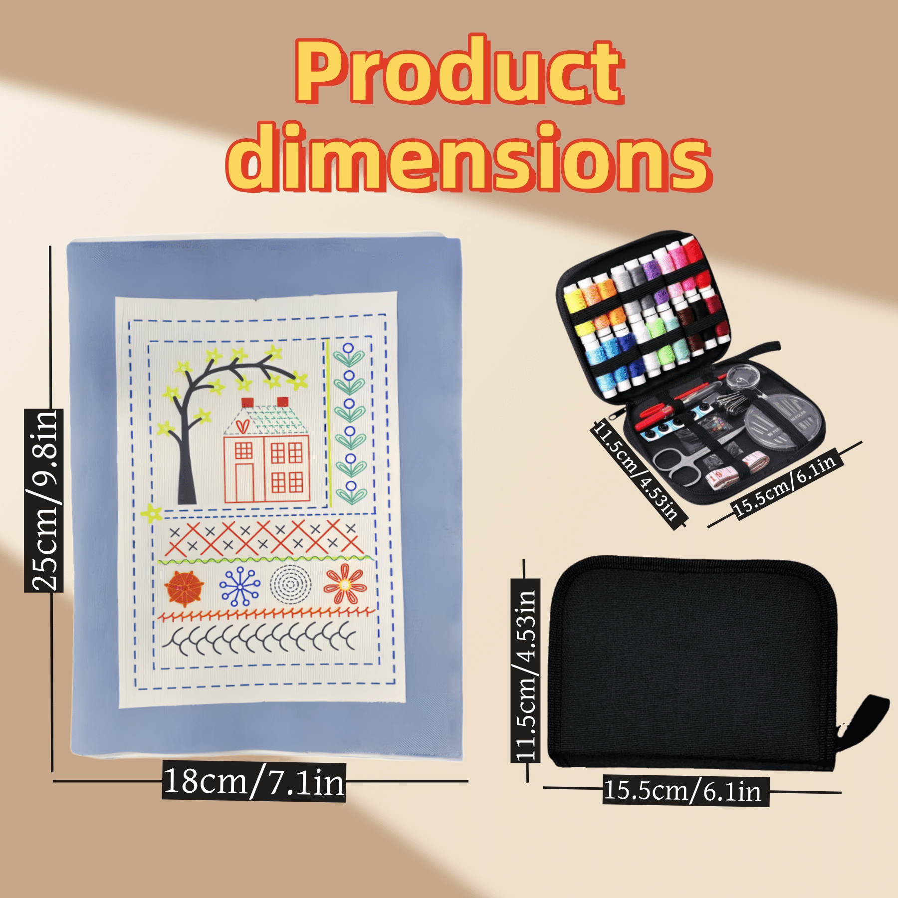 Kcomotee Embroidery Stitch Book Kit ,Embroidery Kit 86 Piece, Perfect for Beginners and Craft Lovers