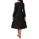 thumbnail image 3 of Vestidos de Otoño para Mujeres INSPIRE CHIC de Manga Larga con Cuello Redondo, Vestido Midi A-Line de Punto con Capas y Bolsillos M Negro, 3 of 6