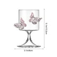 thumbnail image 4 of Outoloxit Valentine's Day Wine Glasses, Butterfly Decorated Stemware, Hand-Blown Romantic Champagne Flutes for Couples, Elegant Goblets for Juice & Cocktails, Set of 1, 5.2 Inch Height, 4 of 7