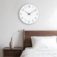 thumbnail image 6 of 12 Inch White Wall Clock Battery Operated Silent Non Ticking Modern Simple Minimalist Decorative for Kitchen Bedroom Office Living Room, 6 of 13