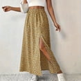 thumbnail image 4 of Edvintorg Women's Flowy Maxi Skirt Summer High Waisted Casual Long Skirts with Side Slit Women Beach Fashion Clothing, 4 of 6