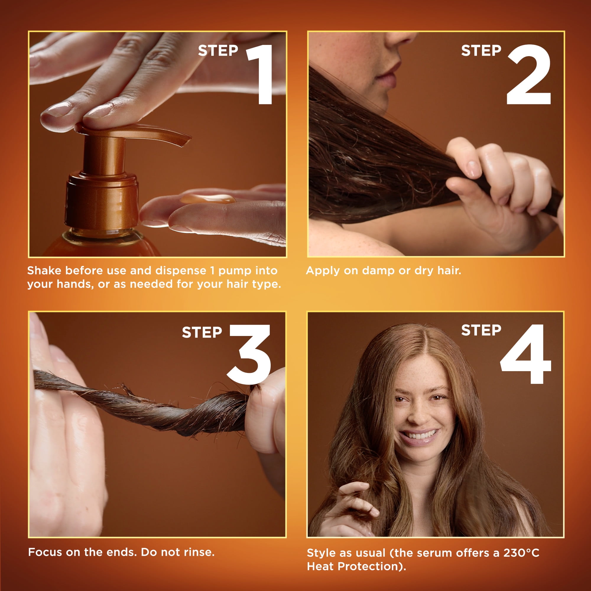 Garnier Whole Blends Honey Treasures Repairing Hair Serum for Dry Damaged Hair, Non-sticky & non-greasy, Smoother hair & split ends reduction, 150ml, Damaged hair split ends repair