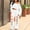 White, variant on Idoravan Women Sets Clothing Womens Casual Fashion Sexy Hollow Out Solid Color Shoulder Ripped Top Trousers Pants Set