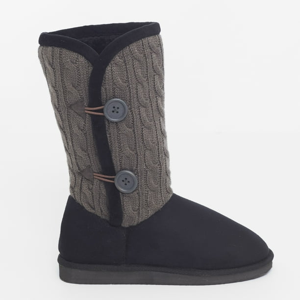 The Lakeside Collection Women’s Winter Knit Sweater Boots Sherpa