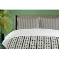 thumbnail image 4 of Ambesonne Abstract Duvet Cover Set, Symmetric Rounded Squares, 2-Calking, Dark Grey and Eggshell, 4 of 7
