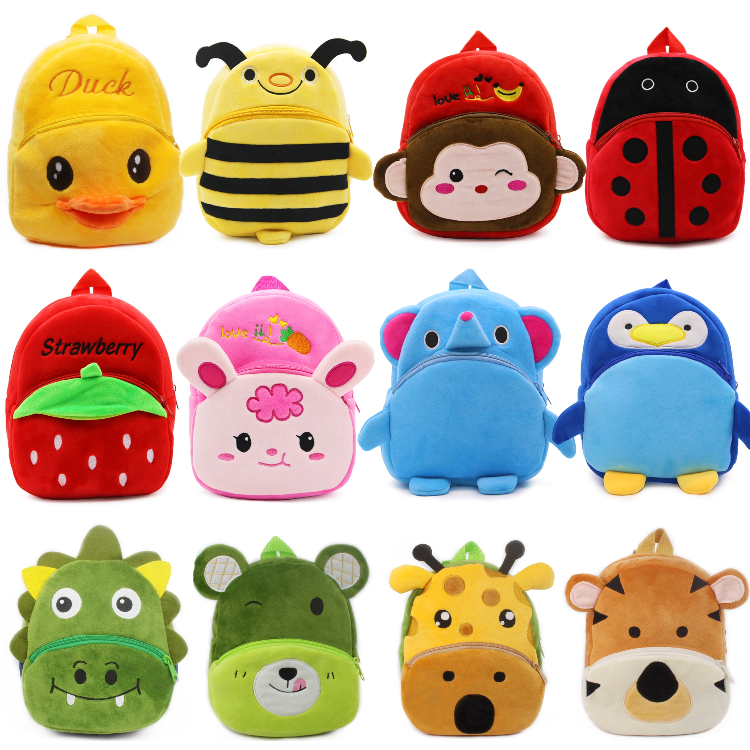 stuffed animal backpack clip toy