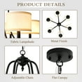 thumbnail image 3 of Cusp Barn 30" Modern Elegant Fabric Lamp Shade Metal Chandelier with Height Adjustable Chain, 3 of 9