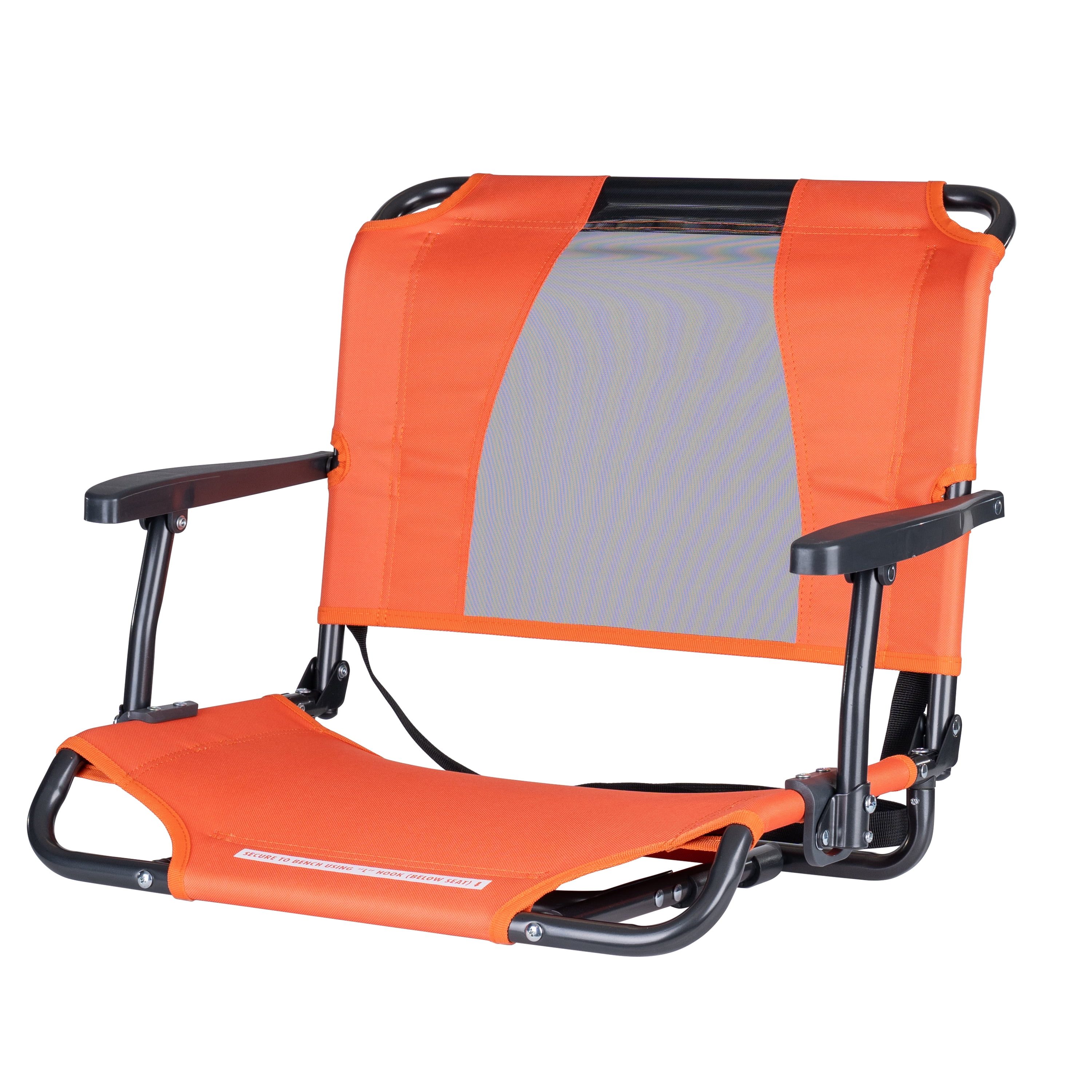 GCI Outdoor Big Comfort Stadium Seat with Armrests Orange Bleacher Chair for Back Support
