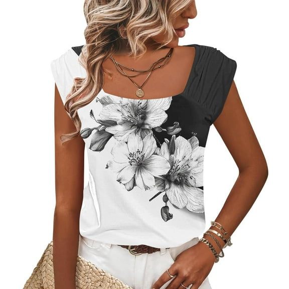 Short Sleeve TShirts T Shirts Cotton Big T Shirts for Women Graphic Vintage Plus Size Tops for Women 3/4 Sleeve My Items