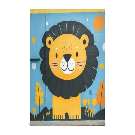 

Multi-Purpose Kitchen Towels 28x18 Inch Dishcloths with Hanging Loop Decorative and Practical Towels for Kitchen Dining A Cartoon Lion