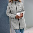 thumbnail image 4 of Abrigo de Moda Gibobby Chubasquero informal con capucha para mujer gris XL, 4 of 5