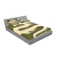 thumbnail image 2 of Ambesonne Green Fitted Sheet & Pillow Sham Set, Chinese Dragon&nbsp;Eastern, Queen, Yellow and Green, 2 of 2