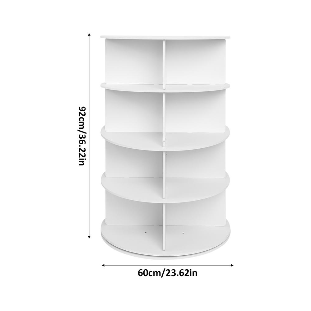 Mulaxen Shoe Rotating Organizer 4-Tier Vertical Rotating Shoe Storage Shelf Shoe Organizer Tower Shoe Carousel Round Shoe Rack for Closet Entryway Corner Garage physical