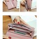 thumbnail image 5 of Cartera de mano de piel sintética para mujer, cartera larga, tarjetero, funda para teléfono, color rojo vino, 5 of 5