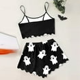 thumbnail image 4 of CONFREE Halloween Women Pajamas Sets Sleeveless Skeleton Sleepwear Tops Shorts Sexy Hallowmas Pjs for Women Cozy Nightwear, 4 of 4