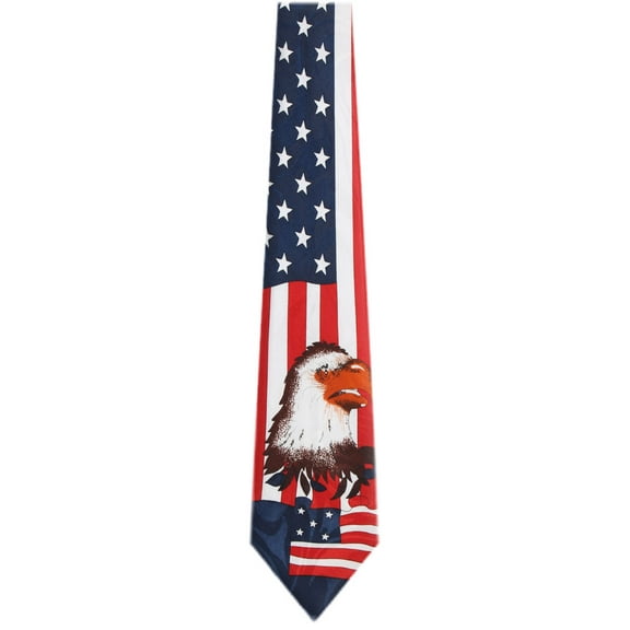 FLAG-360-USA Flag and Eagle Mens Tie