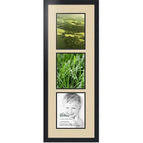 collage photo frame double mat with 3 - 8x10 openings and black frame