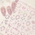thumbnail image 4 of Pegatinas para uñas WBRRFJJ con relieve 5D, rosa dorado y rosa, 4 of 7