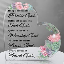 Christian Bible Verses Decor Christian Gift for Woman Prayers Religious Gift Inspirational Gift Scripture Decorative Signs Motivational Gift Plaques Table Decor (Eucalyptus Leaf)