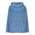thumbnail image 6 of OGLCCG Women's Long Sleeve Sequin Jackets Open Front Sequin Cardigan with Hood Trendy Sparkle Shiny Glitter Party Outwear,XL,Blue, 6 of 7