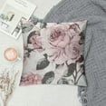 thumbnail image 2 of Nawypu Throw Pillow Cover Gray Abstract with Pink Flowers and Leaves on White Watercolor Floral Pattern Rose in Pastel Color Decorative Pillow Case Home Decor Square Pillowcase, 2 of 5