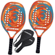thumbnail image 1 of Raquetas de tenis de playa Camewin 400601 rojas y naranjas, paquete de 2, 1 of 6