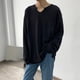 thumbnail image 3 of Camiseta de manga larga para hombre con cuello en V, camiseta informal minimalista a la moda para hombre para uso diario al aire libre, 3 of 8