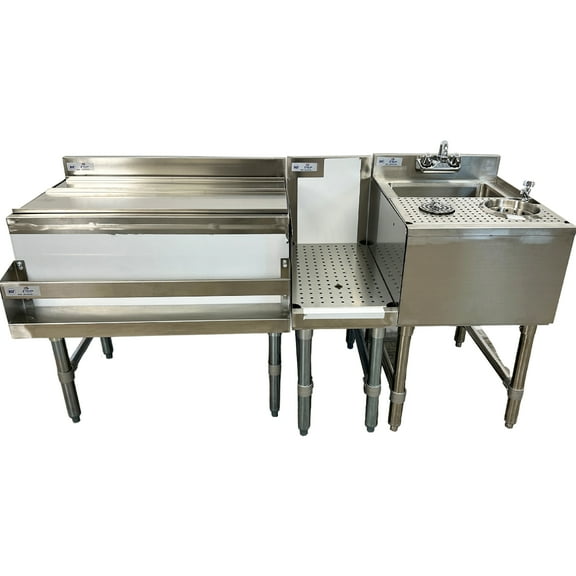 NSF 60.5 in. Commercial Underbar Counter Cocktail Drink Station, Combination Cocktail Station, Bar Equipment
